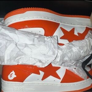 Bape BAPESTA Orange Sneakers 8M 9.5W